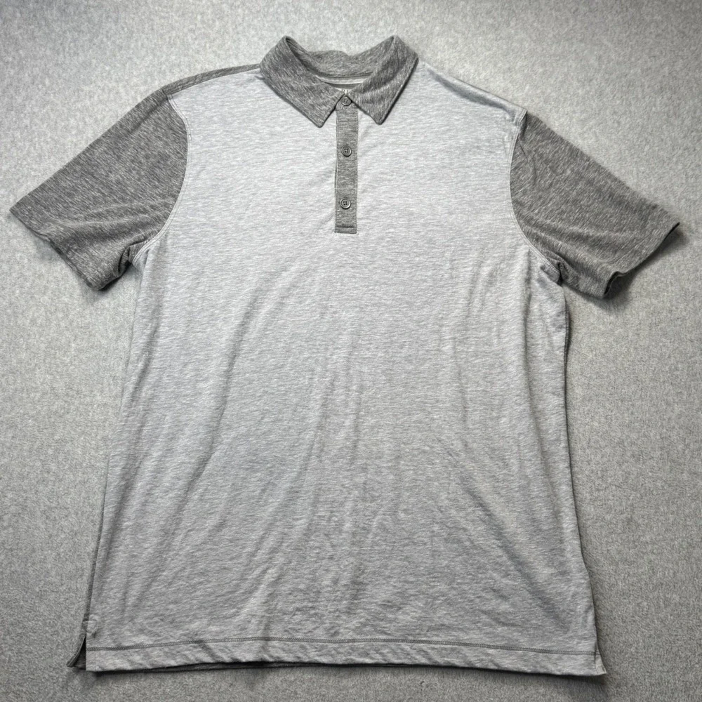 Banana Republic Polo Shirt The Vintage T Mens Large Grey Colorblock Short Sleeve